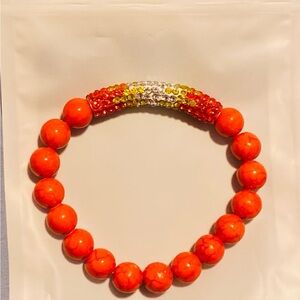 Orange Sunset Pave Stretchy Bracelet